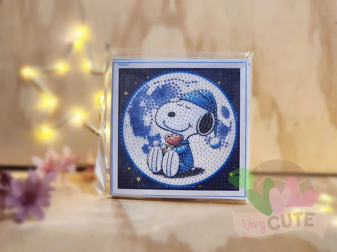 Set Pintura con Diamantes Con Marco - Snoopy 3