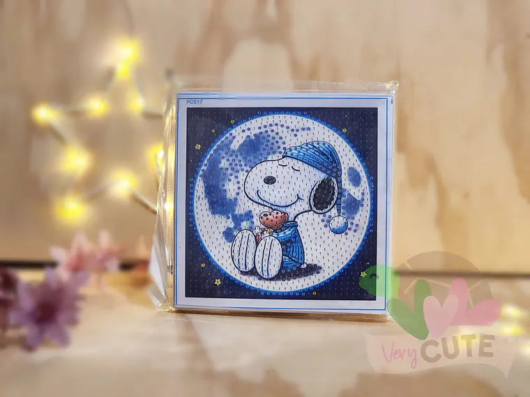 Set Pintura con Diamantes Con Marco - Snoopy 3