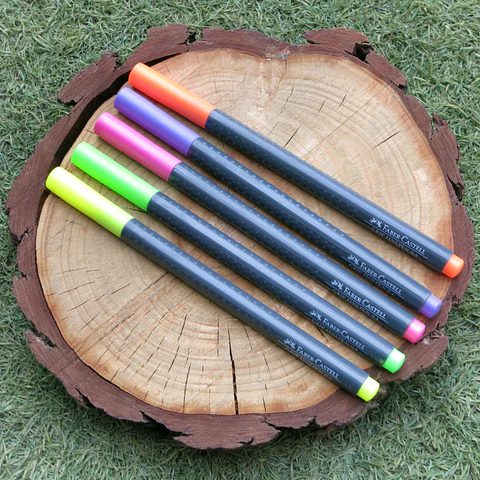 Rotuladores fineliner Faber Castell fluor