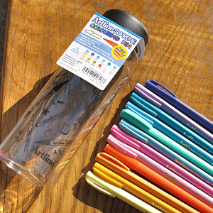 Set 12 colouring Pen + botella Artline