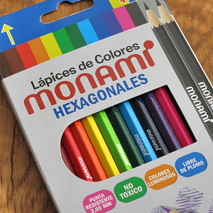 Lápices Monami 12 colores + 2 grafitos
