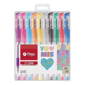 Lapiz gel pop glitter filgo