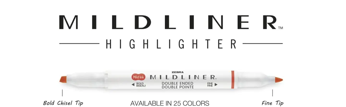 Set 5 Destacadores Zebra Mildliner 3