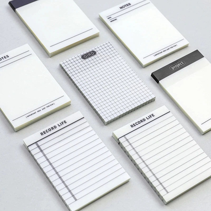 Notas adhesivas transparentes diseño