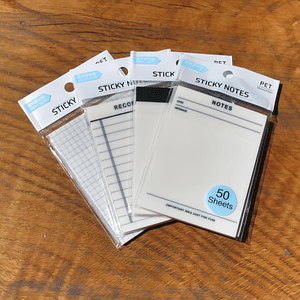 Notas adhesivas transparentes diseño