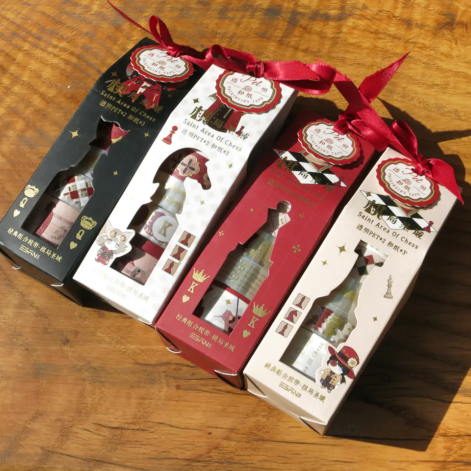 Set washi tapes cintas ajedrez 4