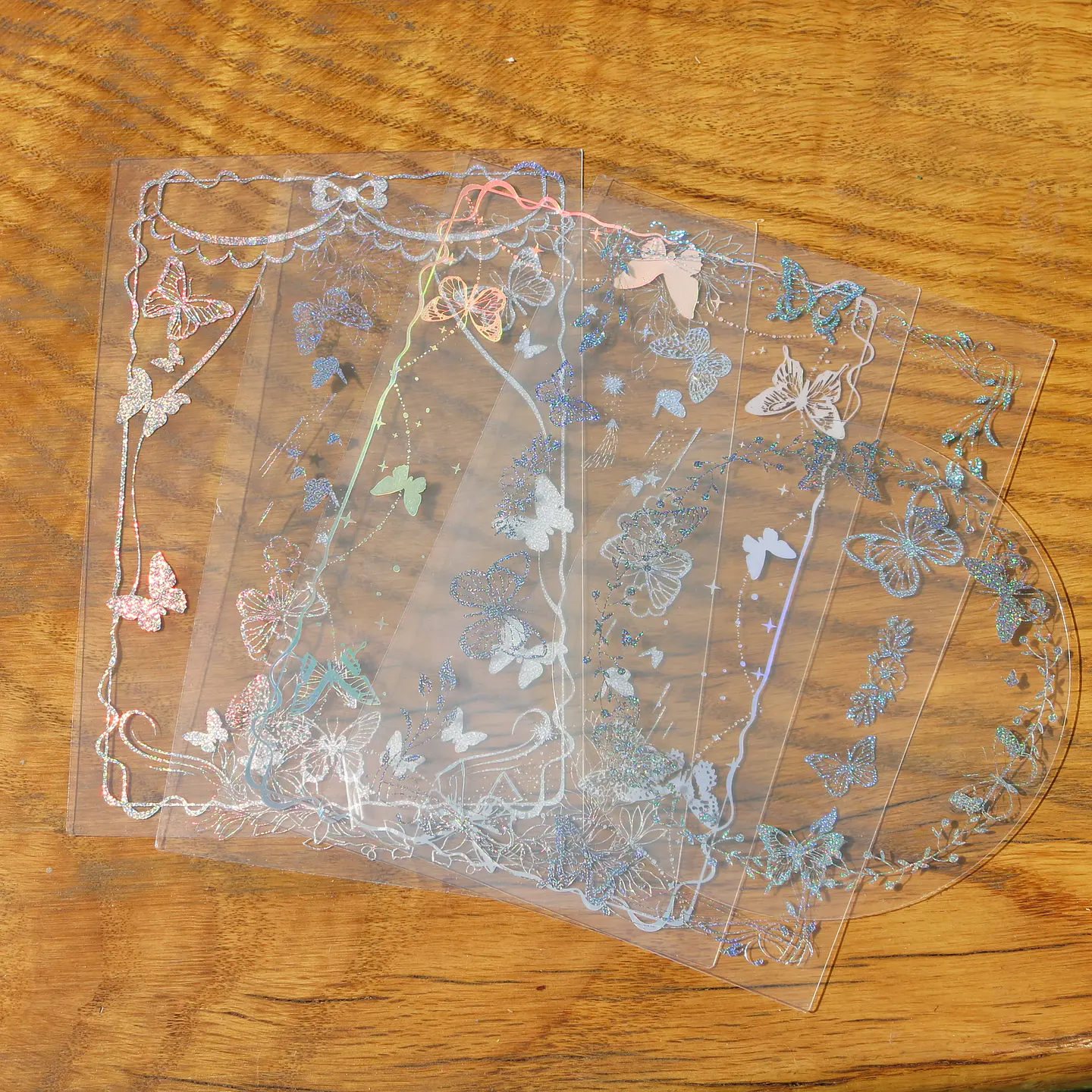 Tarjeta mica transparente tornasol 4