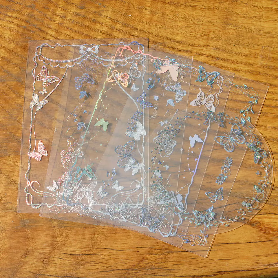 Tarjeta mica transparente tornasol 4