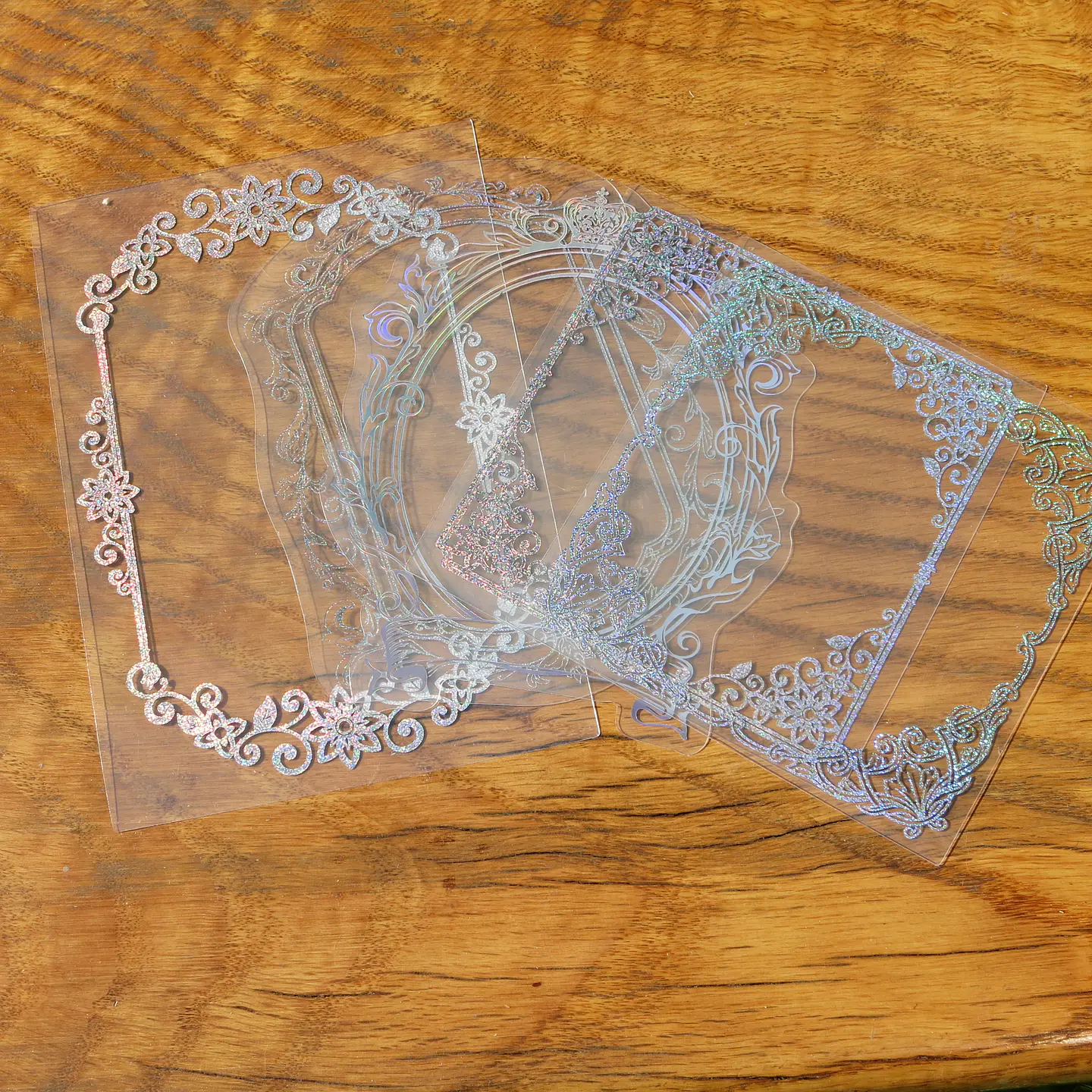 Tarjeta mica transparente tornasol 2