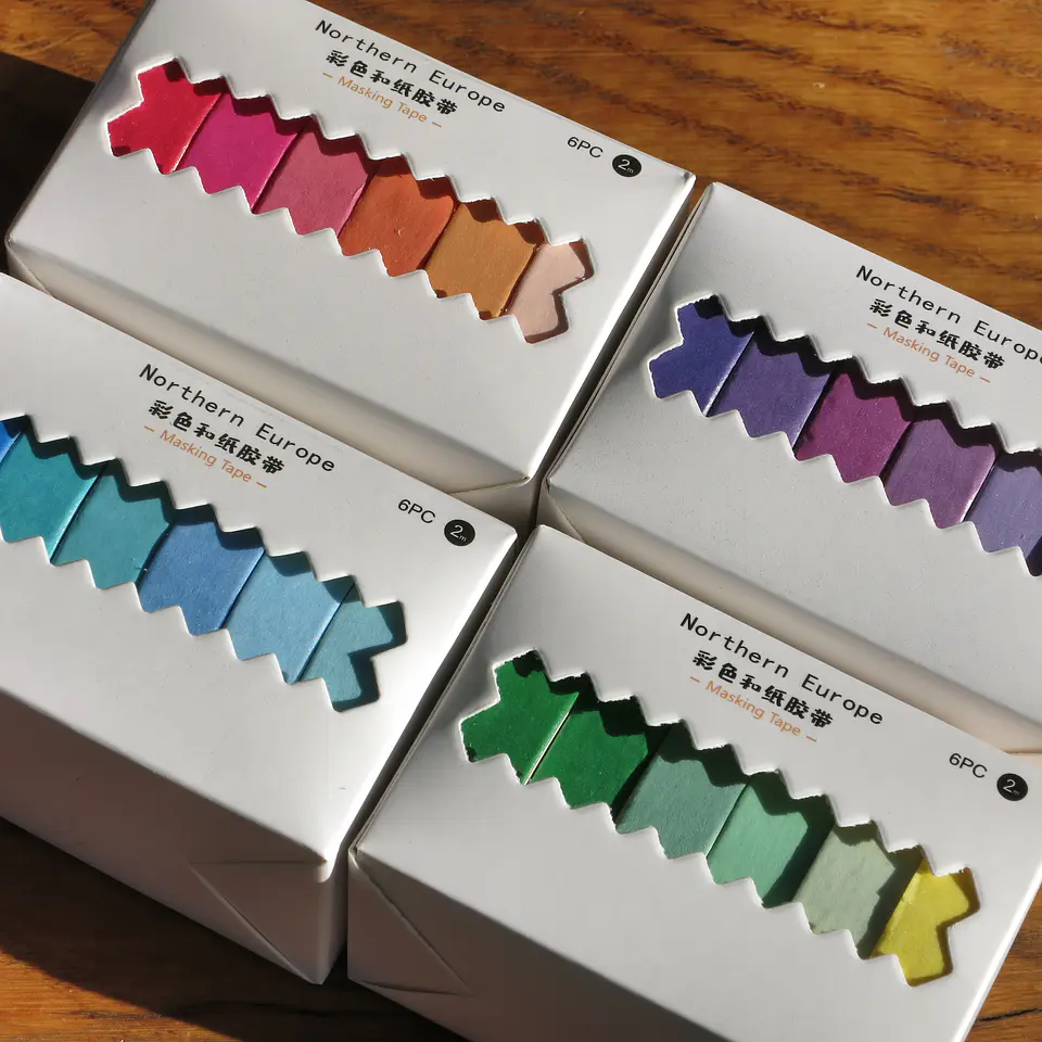 Set washi tape cinta colores 2