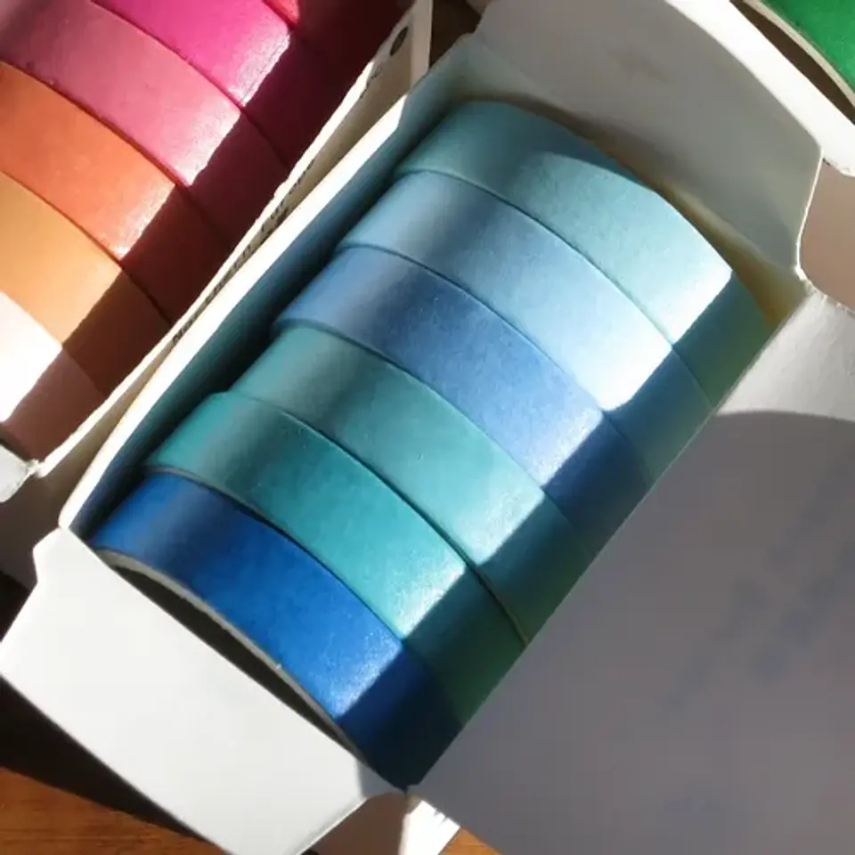Set washi tape cinta colores 6