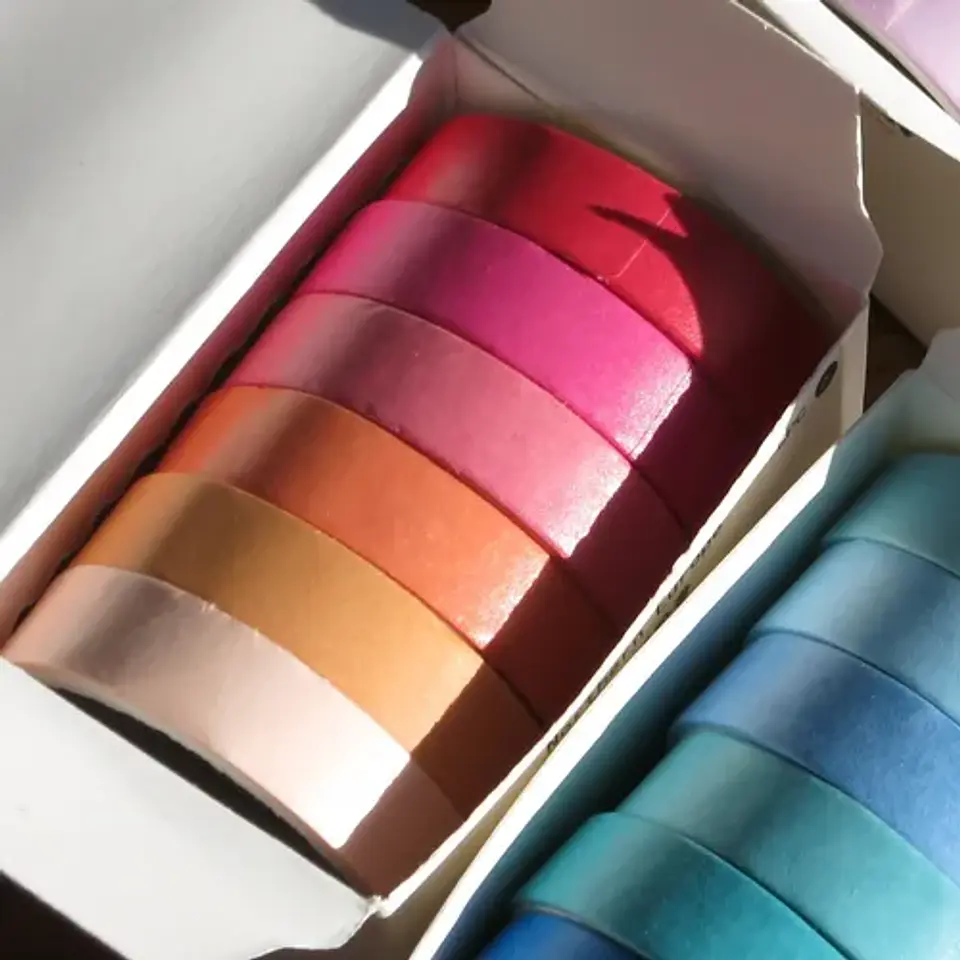 Set washi tape cinta colores 7