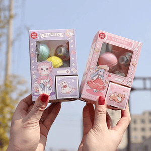 Caja sorpresa gashapon washi tape stickers