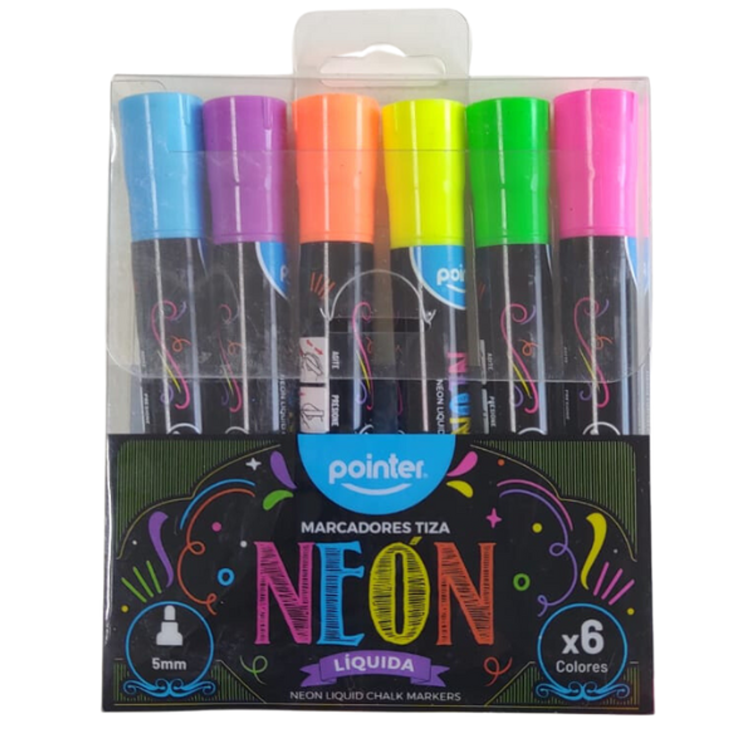 Set plumones tiza neon