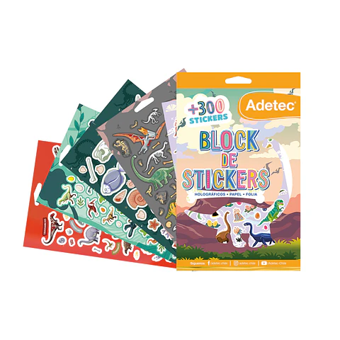 Block de stickers dinosaurios