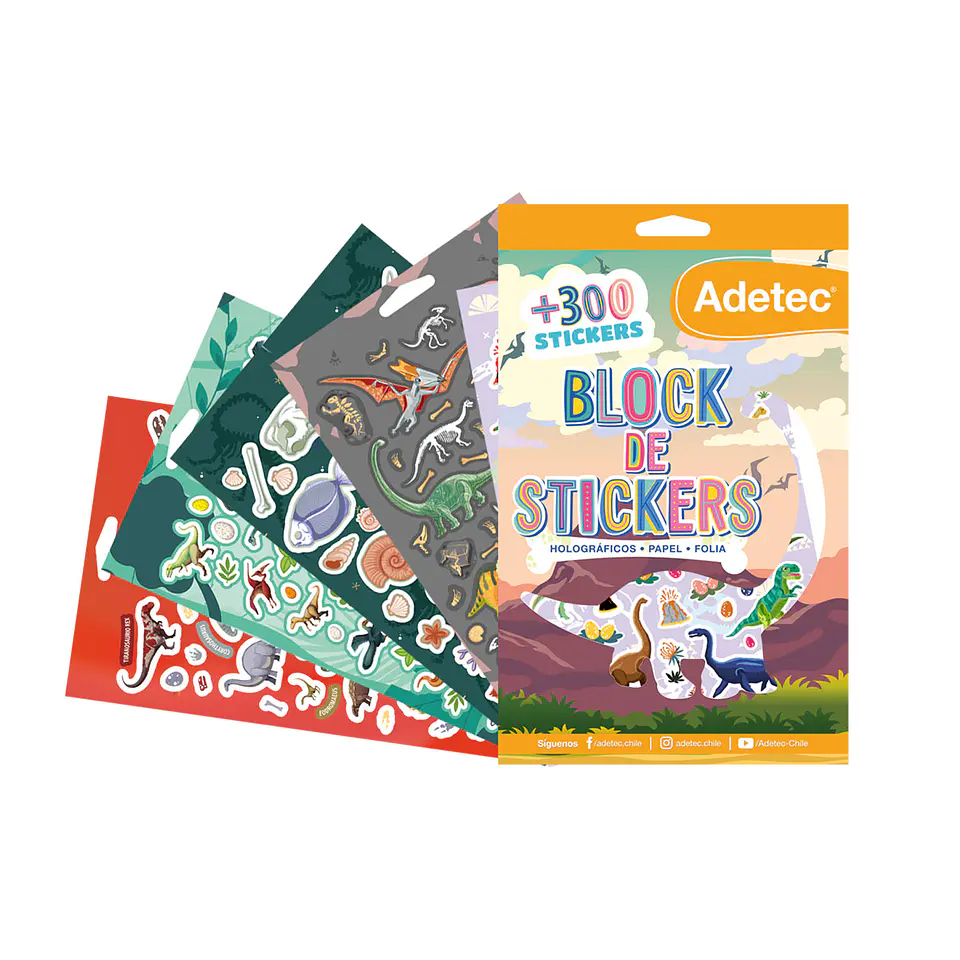 Block de stickers dinosaurios 1