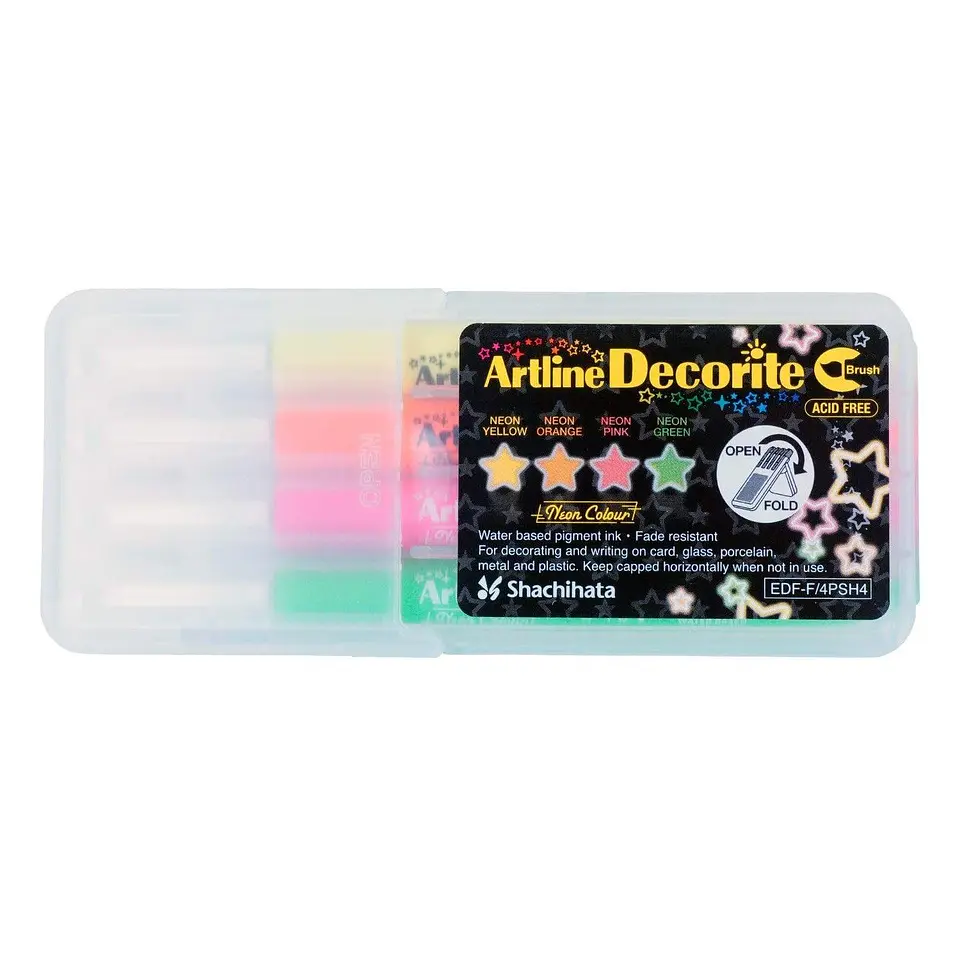 Set 4 marcadores decorite brush 2