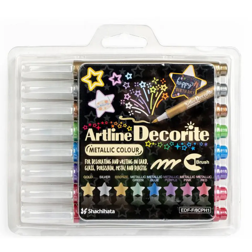 Set 8 marcadores decorite Metalico 1