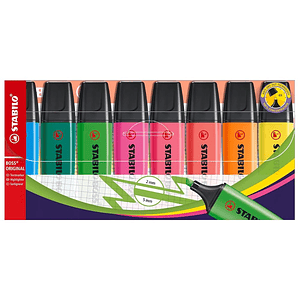 Set 8 destacadores Stabilo boss neon