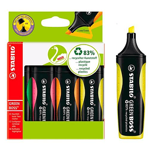 Set 4 Stabilo green boss