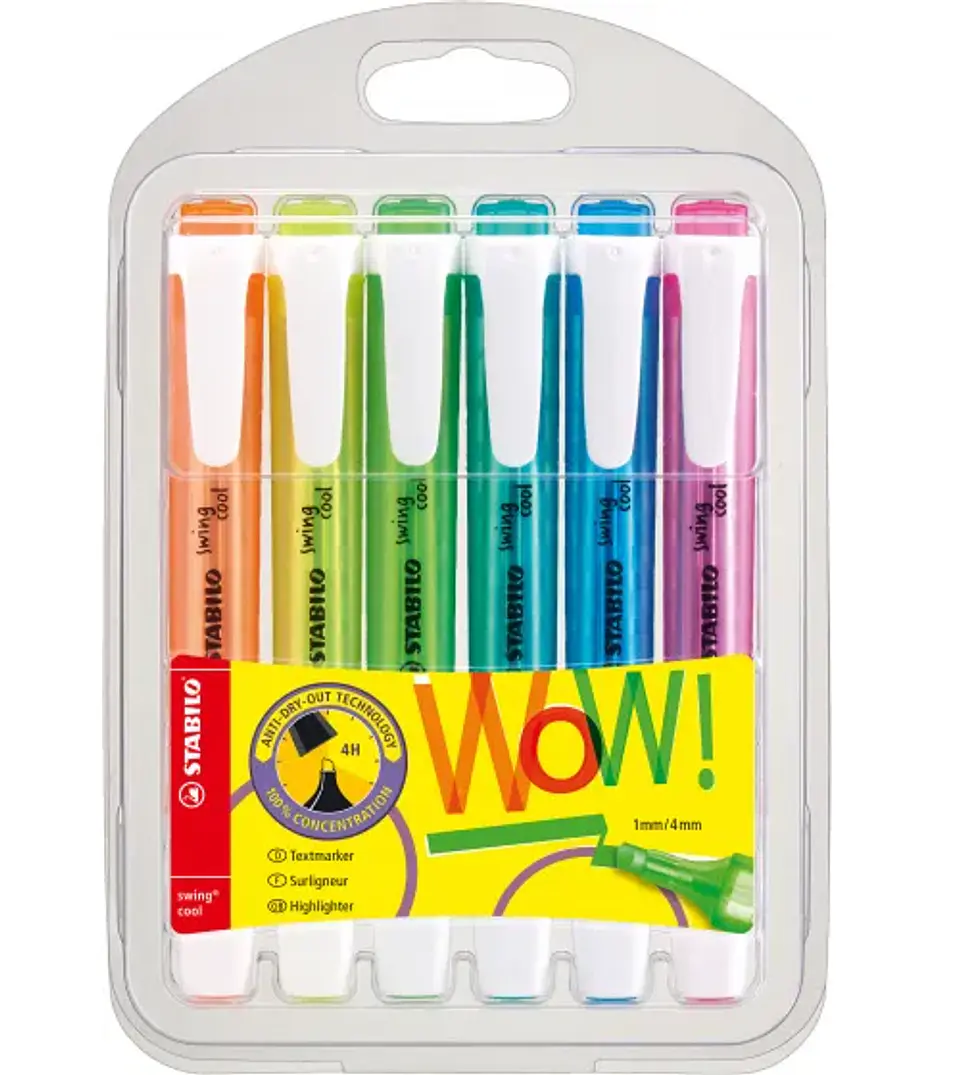 Set 6 stabilo swing cool fluor 1