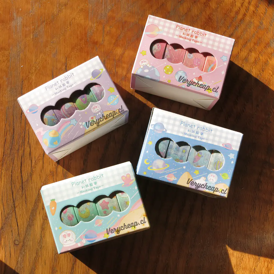 Set 4 washi tape Conejo 1