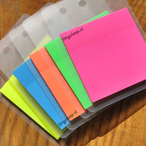 Notas adhesivas post it transparentes fluor