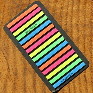 Notas adhesivas destacador transparente