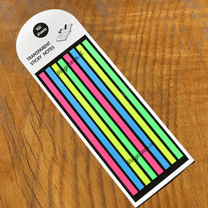 Notas adhesivas destacador transparente largas