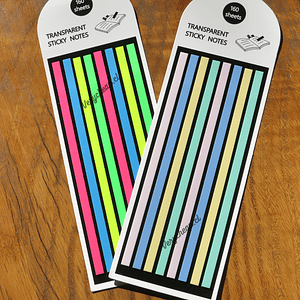 Notas adhesivas destacador transparente largas