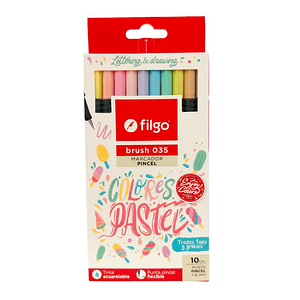 Set 10 marcadores Filgo punta pincel