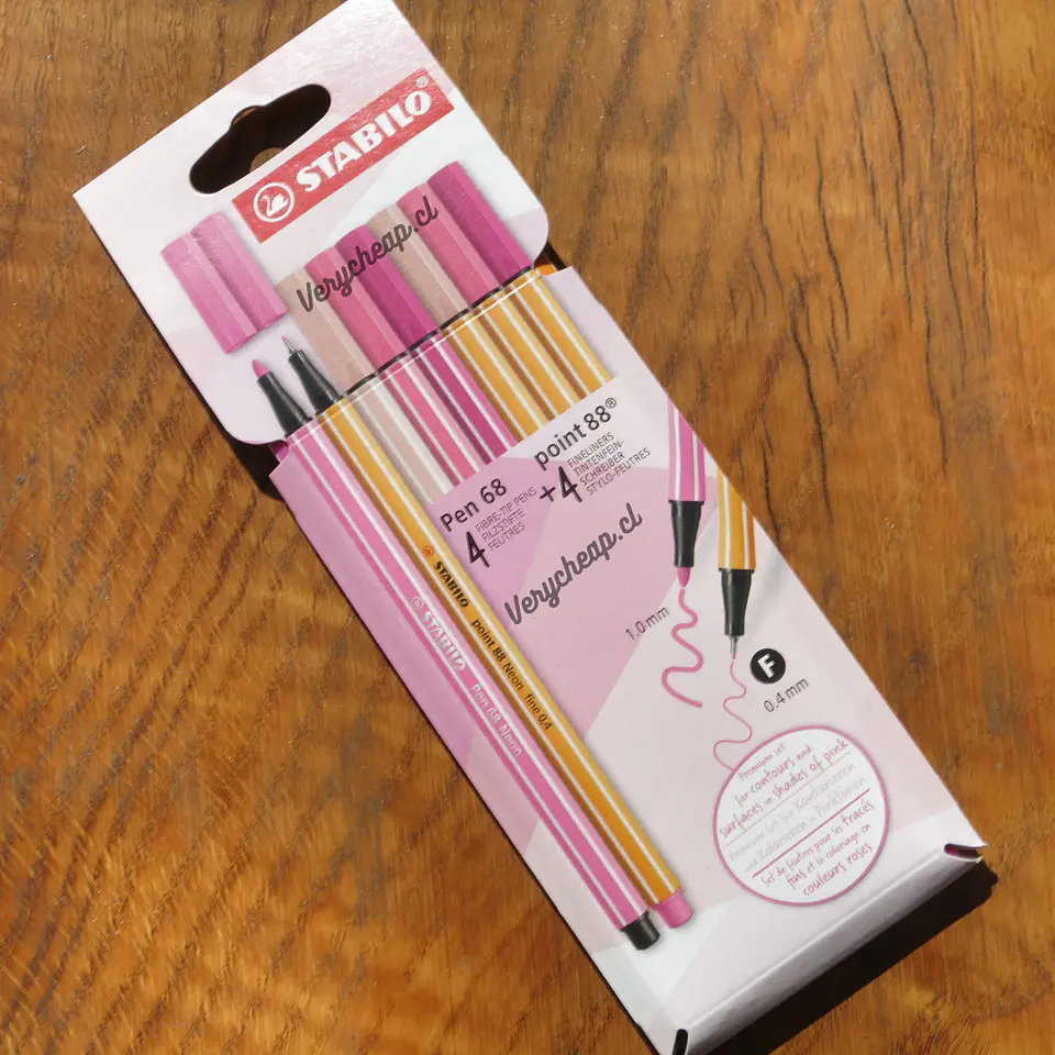 Set 8 shades of pink Stabilo ( 4 pen 68 + 4 point 88) 1