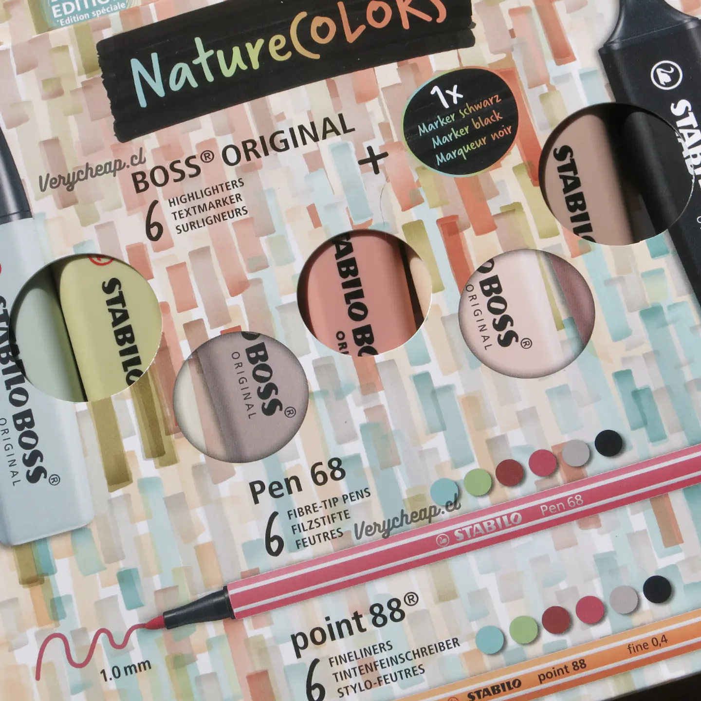 Set 19 nature colors Stabilo (7 boss + 6 pen 68 + 6 point 88) 2