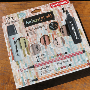 Set 19 nature colors Stabilo (7 boss + 6 pen 68 + 6 point 88)