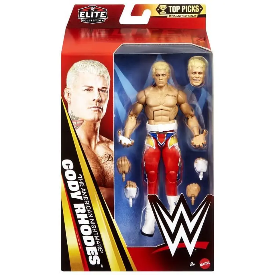 [PREVENTA] CODY RHODES - ELITE TOP PICKS 2026 RED TIGHTS - WWE 6