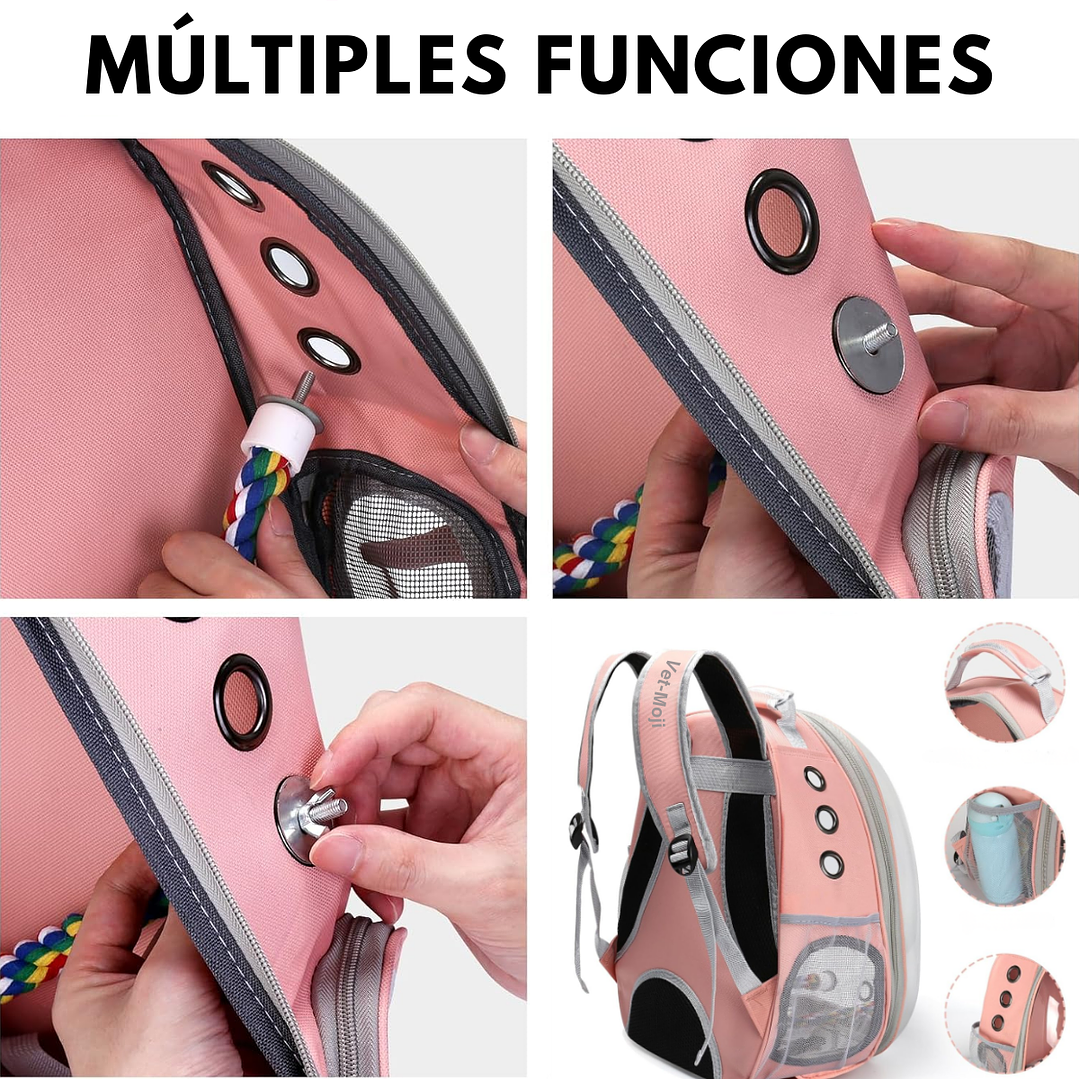 Mochila Transportadora Premium para Gatos 🐾🎒( Bolsillo de salida o entrada)  2