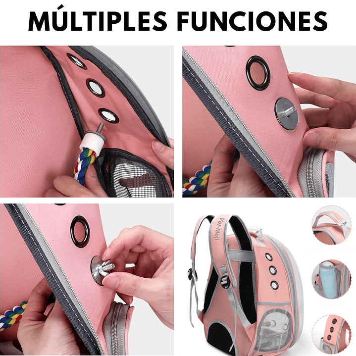 Mochila Transportadora Premium para Gatos 🐾🎒( Bolsillo de salida o entrada)  2