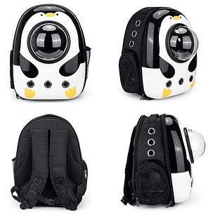Mochila Transportadora para Mascotas – Diseño Pingüino 🐧✨
