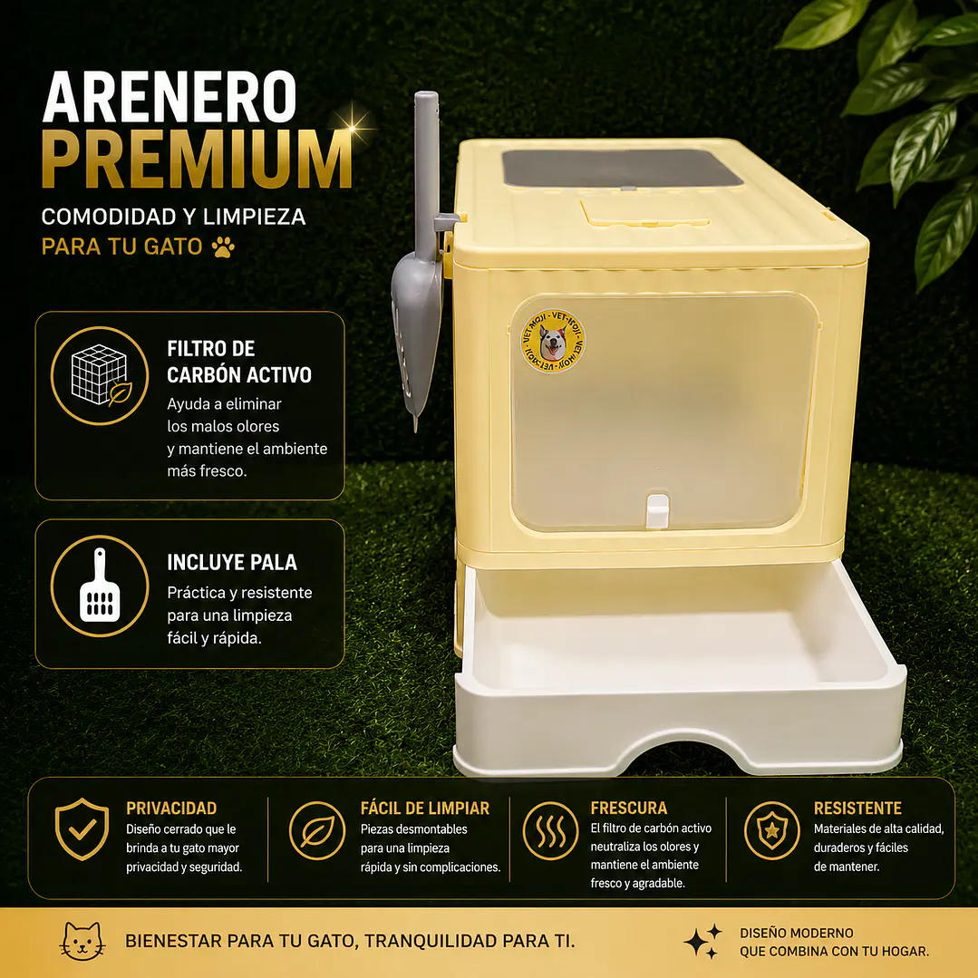 Arenero Premium Cerrado para Gatos ✨🐱 6