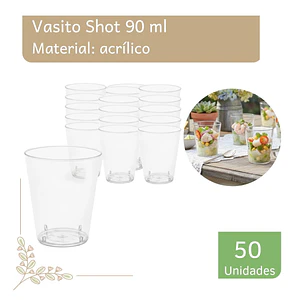 Vaso Shot Plástico Acrílico 90 ML (50 Unidades)