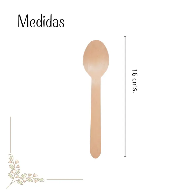 Cuchara Madera 16 Cm  (paquete 100 Unid.) 2