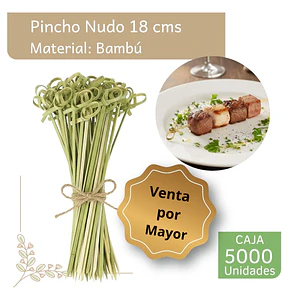 Caja Brocheta | Pincho Bambú Nudo 18 cm (5000 Unidades)