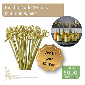 Caja Brocheta | Pincho Bambú Nudo 15cm (5000 Unidades)
