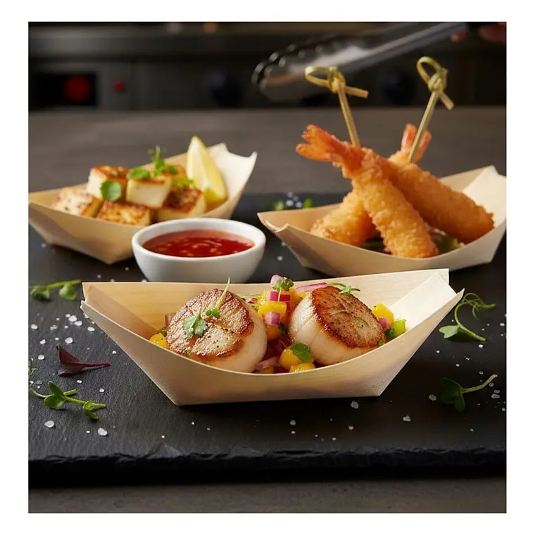 Caja Plato/Cuchara Bote Madera Degustación 13 Cm (2000 Unidades) 3