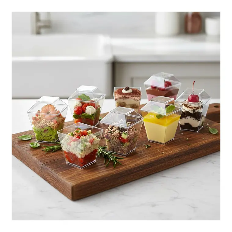 Caja Pote Vaso Acrílico Plástico Con Tapa 60 Ml (600 Unidades) 6