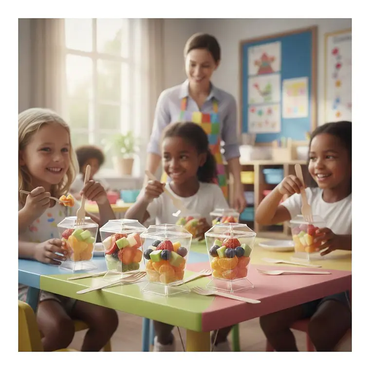 Caja Pote Vaso Acrílico Plástico Con Tapa 100 Ml (600 Unidades) 6