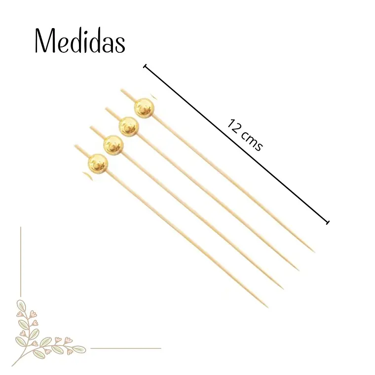 Caja Brocheta | Pincho Perla Dorada 12 cm (5000 Unidades) 2