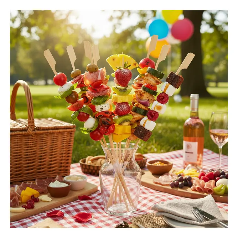 Caja Brocheta | Pincho Banderita Bambú 25 cm (2500 Unidades) 5