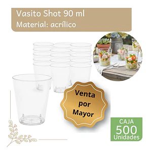 Caja Vaso Shot Plástico Acrílico 90 ML (500 Unidades)