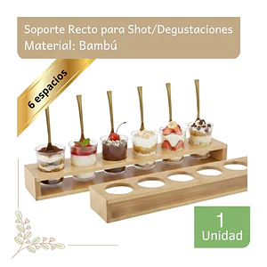 Soporte Recto Shots y Vasitos de degustaciones (6 Cavidades)